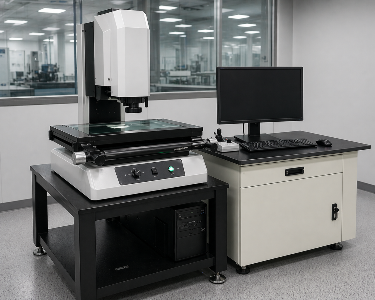 Dimensional precision measurement machine used for industrial quality control manufacturing and component inspection