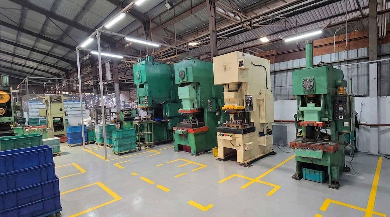 Industrial metal stamping machines used for precision component manufacturing